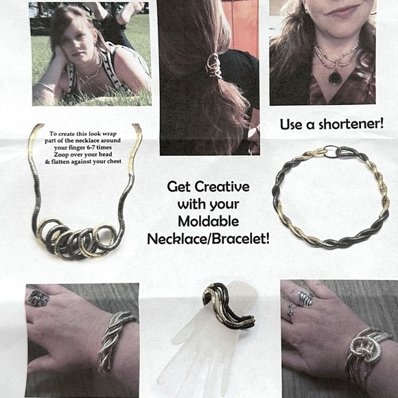 Rare Silver Plated Modable Flexible Necklace New in Box w/Free Gift - Picture 13 of 16